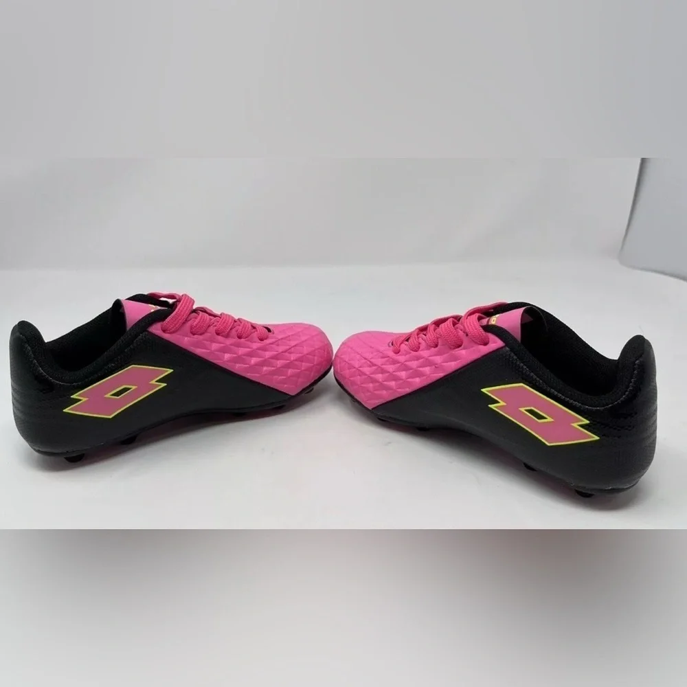 LOTTO Kids Pink and Black Soccer Shoes size 3